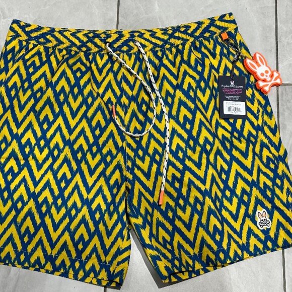 NWT $95 Psycho Bunny Board Shorts/Swim Trunks Size Large